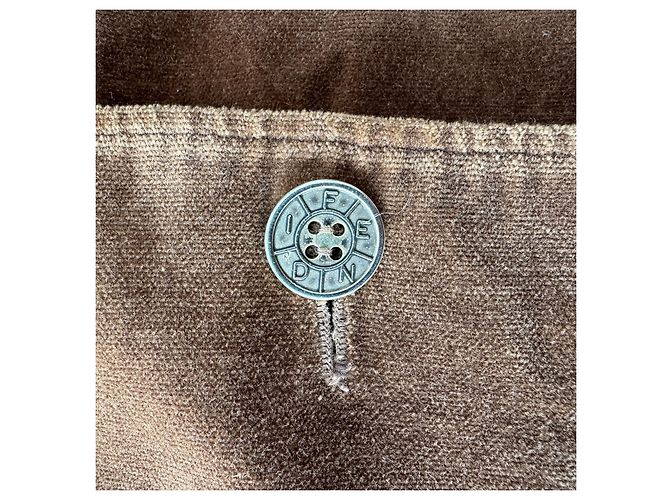 Fendi Blazer Vintage in Velluto di Cotone Marrone - vista 6