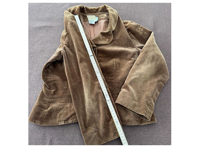 Fendi Blazer Vintage in Velluto di Cotone Marrone - vista 8