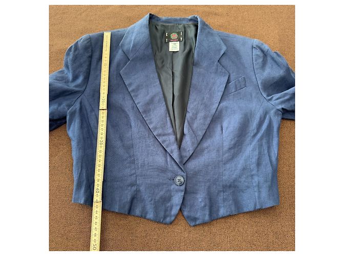 Kenzo City Blazer corto de lino azul - vista 6