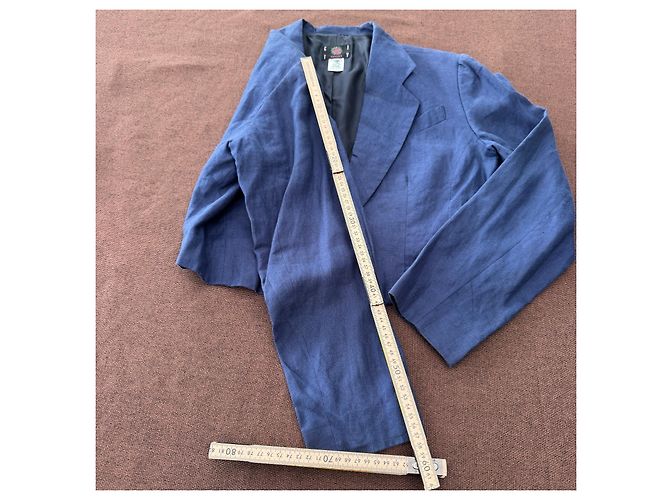 Kenzo City Blazer corto de lino azul - vista 7