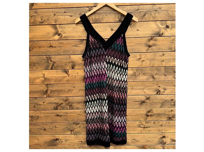 Missoni Zigzag ärmelloses Strickkleid Mehrfarben Lila - Ansicht 2