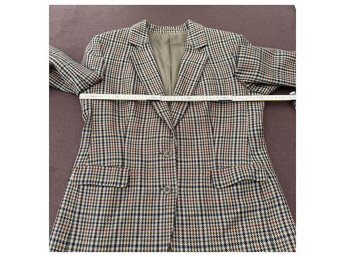 Burberrys Check Wool Blazer Brown Red Blue Green - view 6