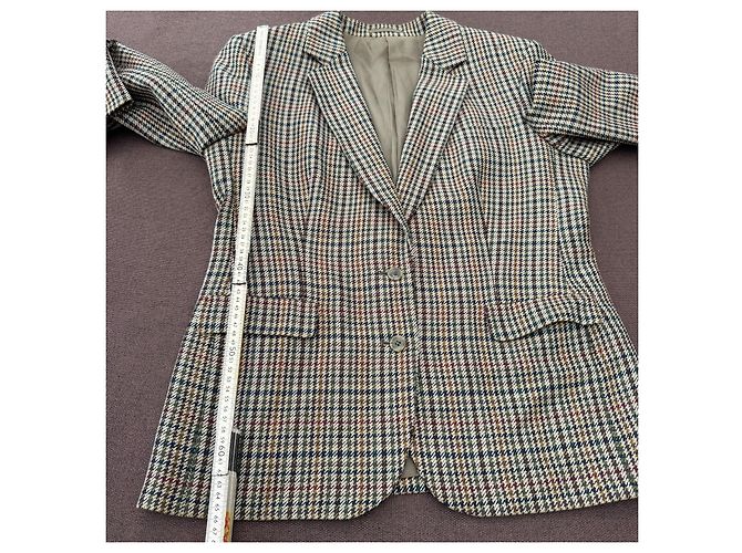Burberrys Check Wool Blazer Brown Red Blue Green - view 7