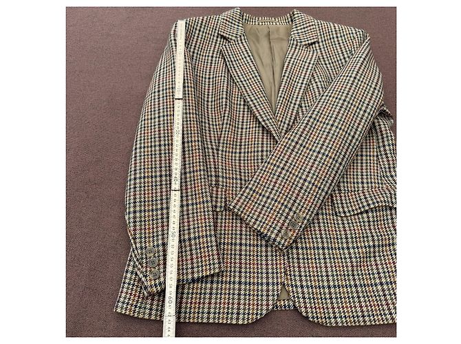 Burberrys Check Wool Blazer Brown Red Blue Green - view 8