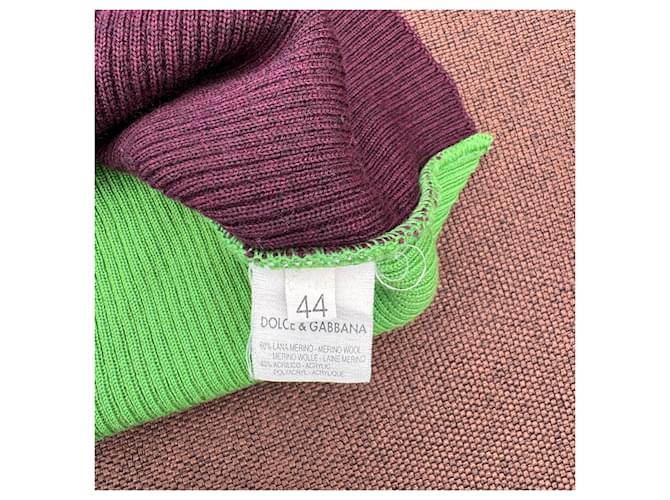 Dolce & Gabbana gerippter Rollkragenpullover Lila Grün - Ansicht 5