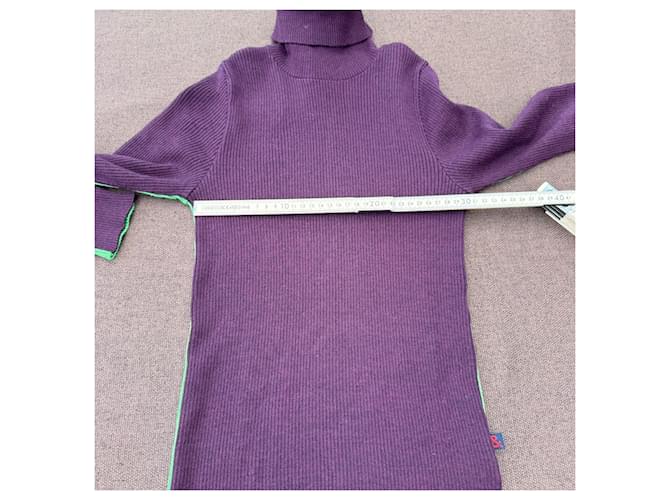 Dolce & Gabbana gerippter Rollkragenpullover Lila Grün - Ansicht 8