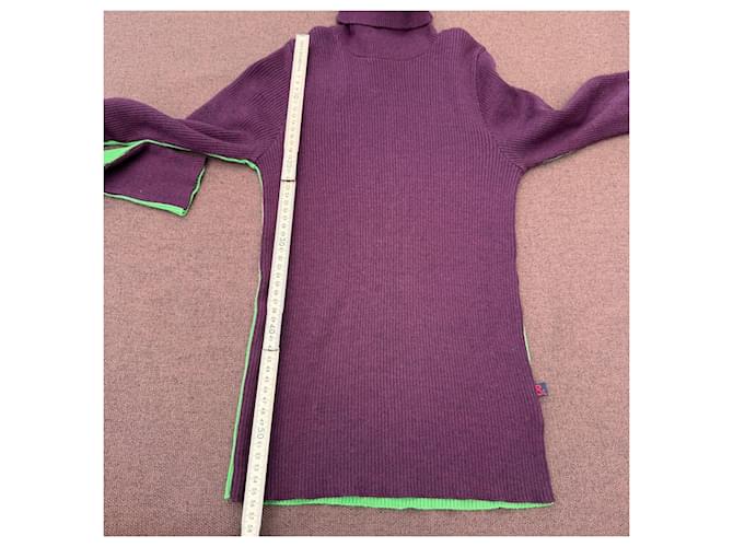 Dolce & Gabbana gerippter Rollkragenpullover Lila Grün - Ansicht 9
