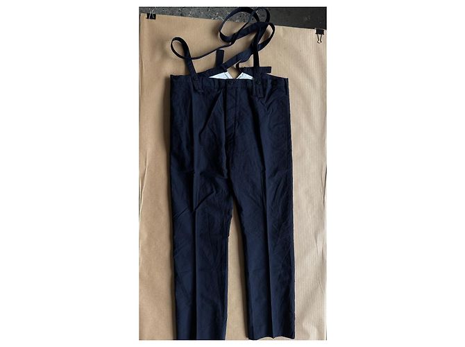 visvim Pantaloni Travailler Braces Blu Scuro - vista 11