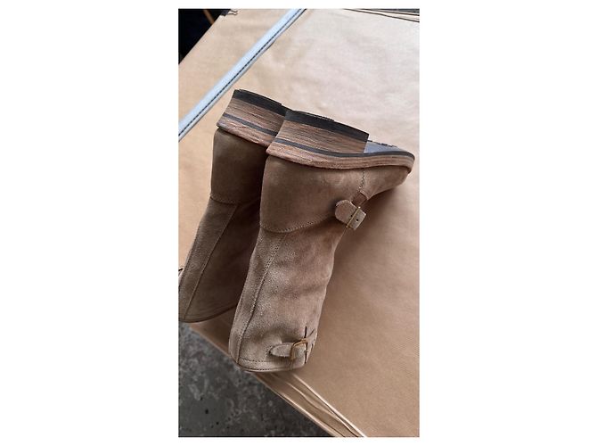 US8.5 . indossato 3 volte . visvim . t.w.o. boots folk suede . handmade goodyear . 0120102002007 Marrone - vista 12
