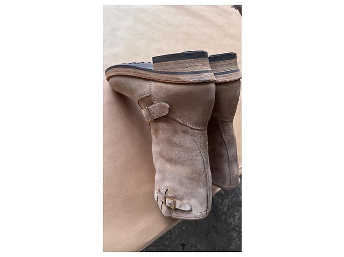 US8.5 . indossato 3 volte . visvim . t.w.o. boots folk suede . handmade goodyear . 0120102002007 Marrone - vista 13