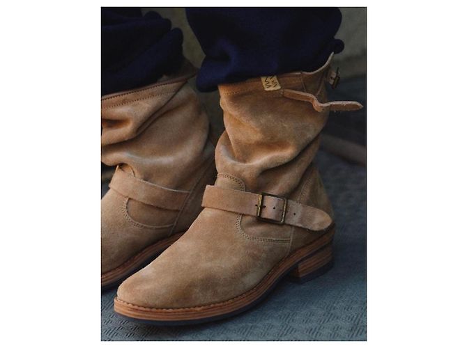US8.5 . indossato 3 volte . visvim . t.w.o. boots folk suede . handmade goodyear . 0120102002007 Marrone - vista 2