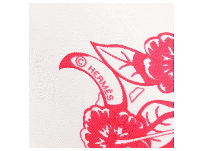 Sciarpa Carré 90 Tatouage Jungle Love Hermès Rosa Bianco - vista 2