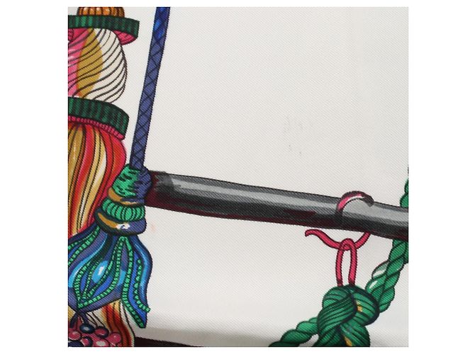 Hermès Sciarpa Hermes Carre 90 Pasementerie Rosa Multicolore - vista 4