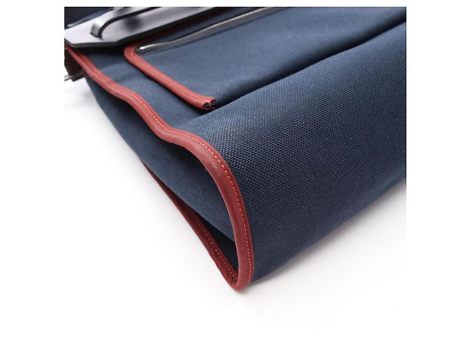 Hermès Borsa 2-Way Hermes Herbag Zip PM Rosso Bordò Blu navy - vista 8