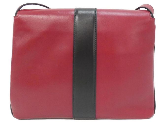 Borsa a tracolla in pelle nera e rossa Gucci 550126 Nero Rosso - vista 2