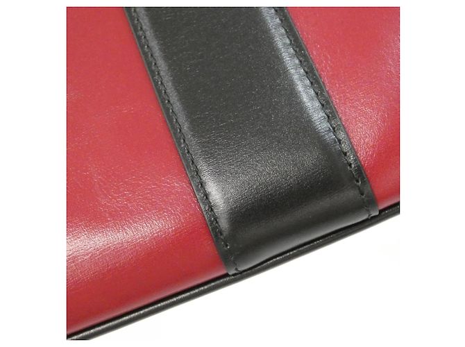 Borsa a tracolla in pelle nera e rossa Gucci 550126 Nero Rosso - vista 5