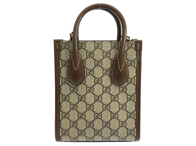 Gucci 671623 92TCG Borsa Marrone Beige - vista 2
