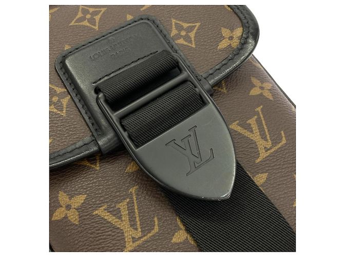 Louis Vuitton Monogram Macassar Archie Messenger PM Marrone - vista 4