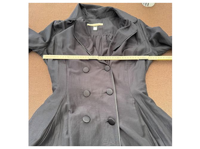 Autre Marque Class Roberto Cavalli Vestido Trench de Mezcla de Algodón Negro - vista 6