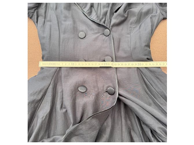 Autre Marque Class Roberto Cavalli Vestido Trench de Mezcla de Algodón Negro - vista 7