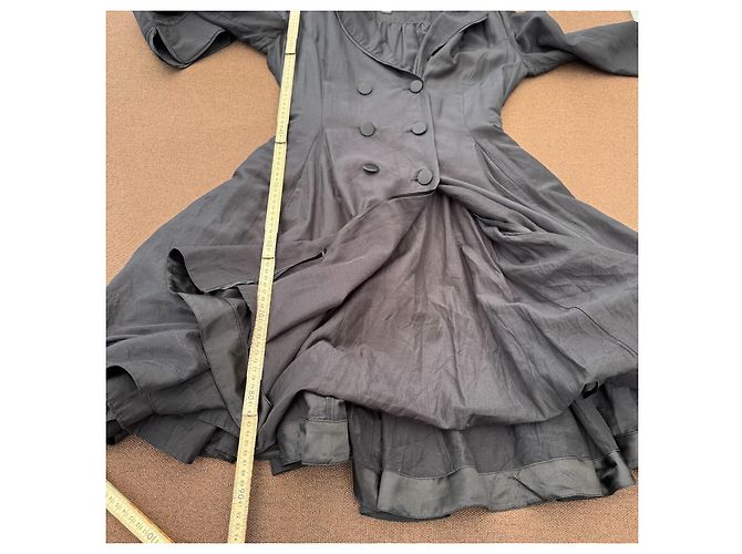 Autre Marque Class Roberto Cavalli Vestido Trench de Mezcla de Algodón Negro - vista 8