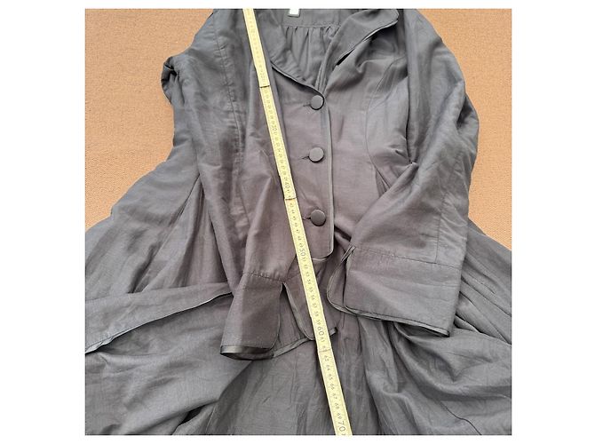 Autre Marque Class Roberto Cavalli Vestido Trench de Mezcla de Algodón Negro - vista 9