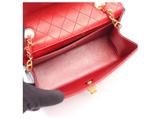 Borsa a Spalla Chanel Matelassé Bicolor Turnlock Rosso Blu navy - vista 3