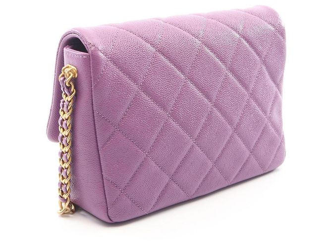 Borsa a tracolla Chanel Matelassé Small Flap viola Porpora - vista 2