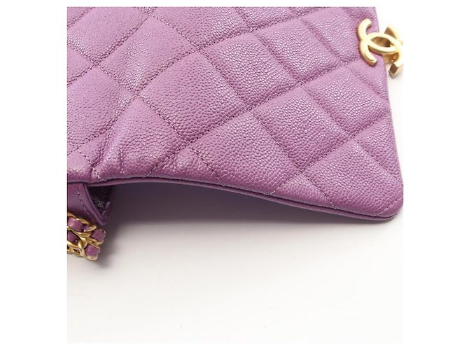 Borsa a tracolla Chanel Matelassé Small Flap viola Porpora - vista 7