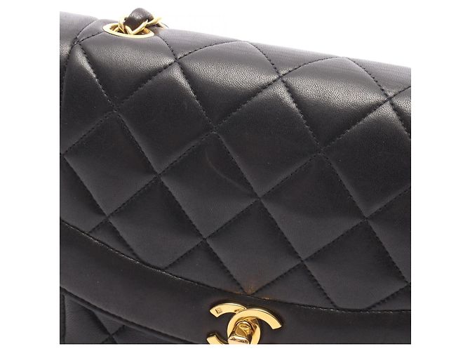 Borsa a Spalla Chanel Matelassé Diana Flap Nero - vista 10
