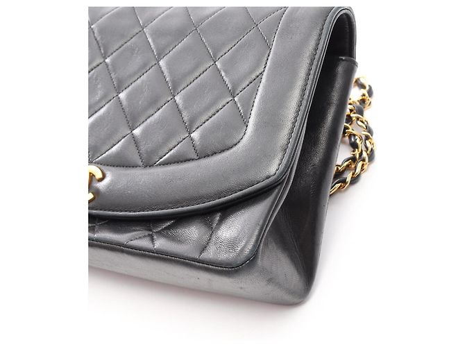 Borsa a Spalla Chanel Matelassé Diana Flap Nero - vista 10