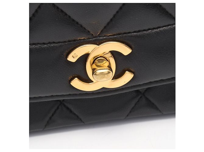Borsa a Spalla Chanel Matelassé Diana Flap Nero - vista 7