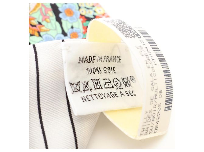 Hermès Hermes Twilly Brides de Gala en Fleurs Eyeliner Ribbon Scarf Nero Bianco Multicolore - vista 5
