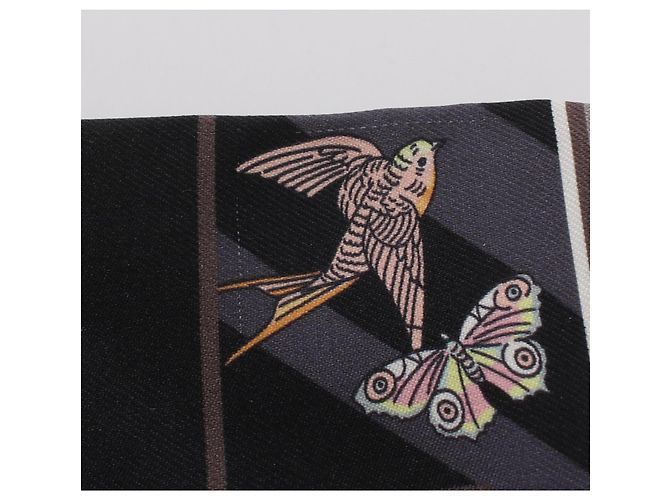 Hermès Twilly STORY Ribbon Schal Schwarz Mehrfarben - Ansicht 7