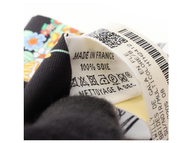 Silk In Hermès Foulard Twilly Hermes Brides de Gala en Fleurs Nero Bianco Multicolore - vista 5