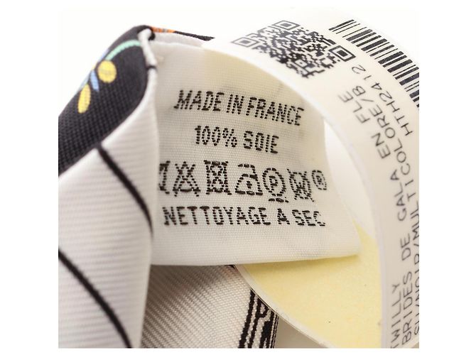 Hermès Hermes Twilly Brides de Gala en Fleurs Eyeliner Ribbon Scarf Nero Bianco Multicolore - vista 5
