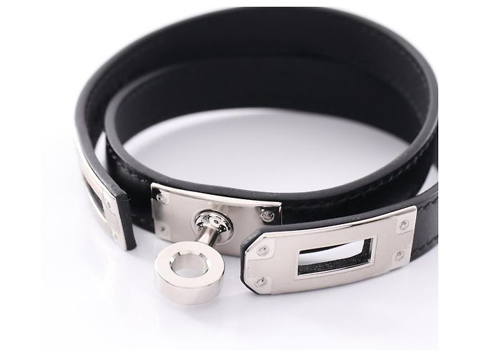 Hermès Pulsera Hermes Kelly Double Tour Negro Plata - vista 3