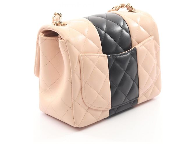 Bolso de hombro Chanel Mini Matelassé Bicolor Negro Rosa - vista 2