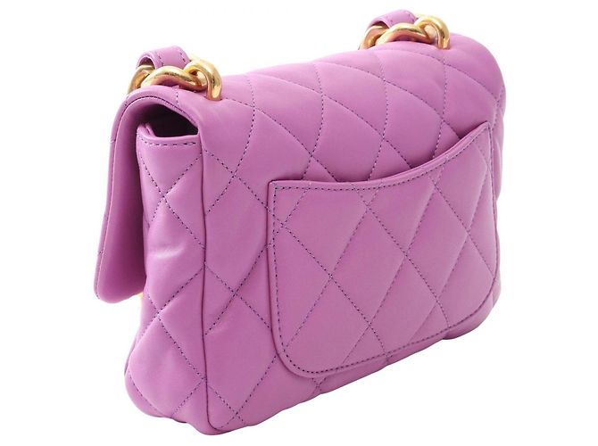 Borsa Chanel Matelassé in pelle viola Porpora - vista 2