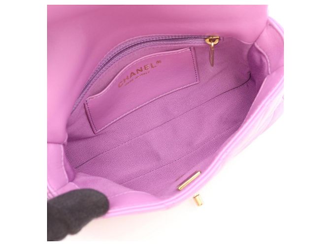 Borsa Chanel Matelassé in pelle viola Porpora - vista 3