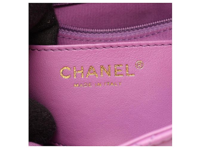 Borsa Chanel Matelassé in pelle viola Porpora - vista 4