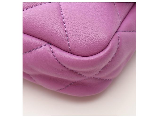 Borsa Chanel Matelassé in pelle viola Porpora - vista 6