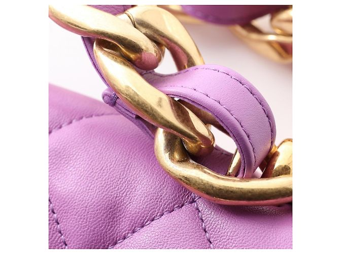 Borsa Chanel Matelassé in pelle viola Porpora - vista 8