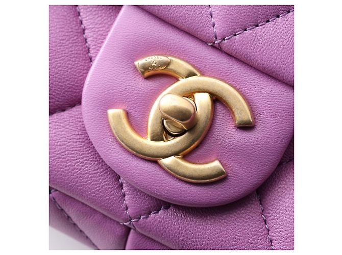 Borsa Chanel Matelassé in pelle viola Porpora - vista 9