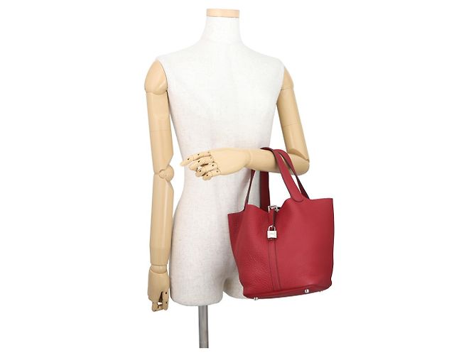 Hermès Borsa Hermes Picotin Lock MM in Rouge Casaque Rosso - vista 4