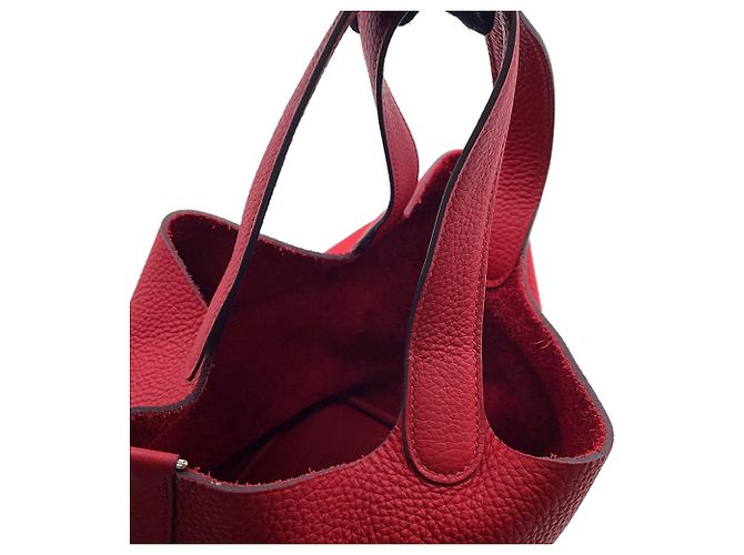 Hermès Borsa Hermes Picotin Lock MM in Rouge Casaque Rosso - vista 8