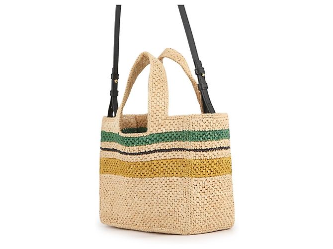 Loewe Font Tote Small Raphia Leder Tasche Mehrfarben Beige - Ansicht 2