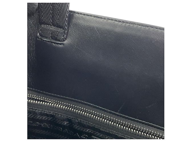 Borsa Tote Prada argento in tela e pelle - vista 12