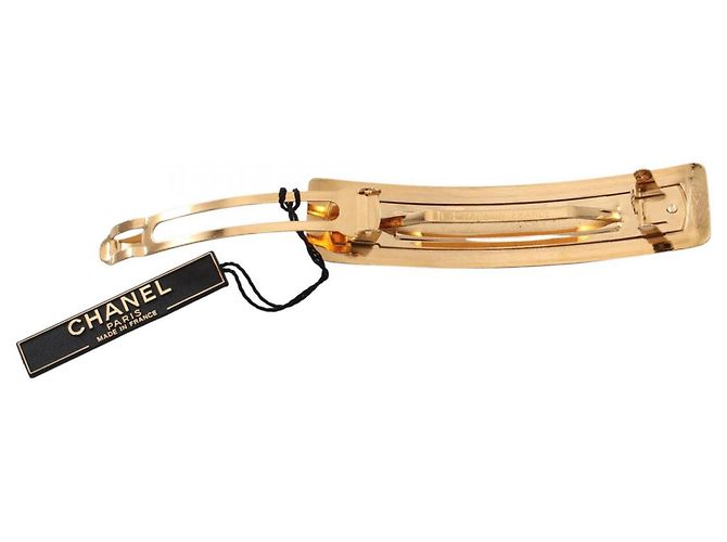 Barrette Logo Chanel placcata oro D'oro - vista 2