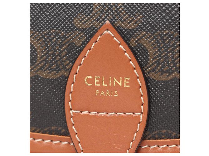 Céline Borsa Folco Medium Triomphe Celine Marrone Nero - vista 4